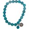 Earth&#x27;s Jewels Semi-Precious Dyed Re-constructed Turquoise Stretch Bracelets, Flower Charm